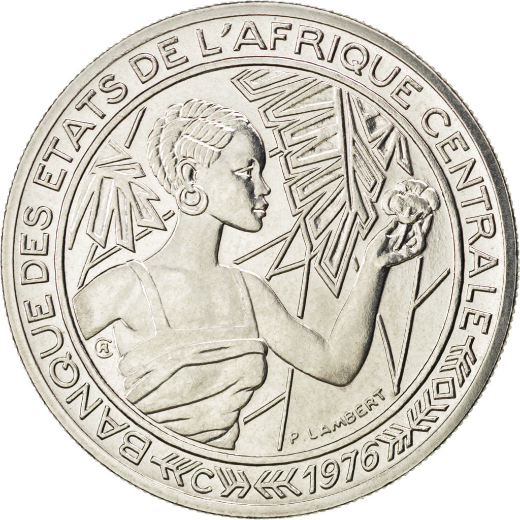 CENTRAL AFRICAN STATES, 500 Francs, 1976, Paris, KM #E9, MS(63), Nickel, 9.11