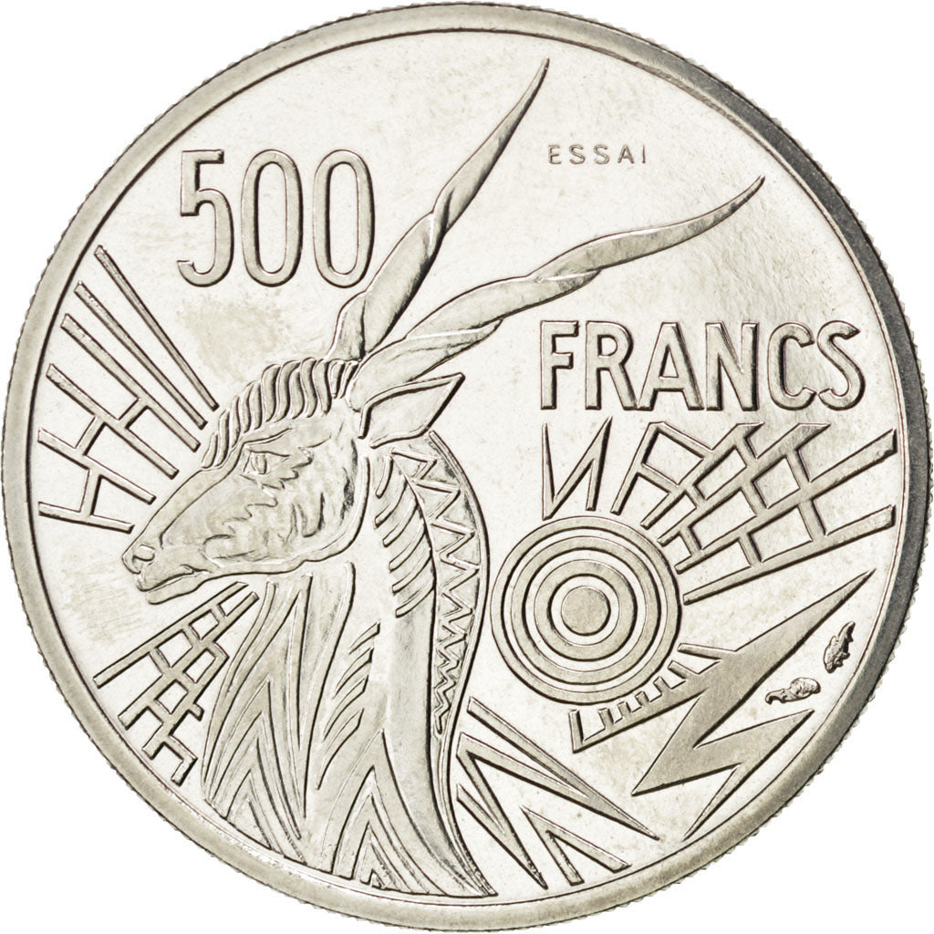 CENTRAL AFRICAN STATES, 500 Francs, 1976, Paris, KM #E9, MS(63), Nickel, 9.11