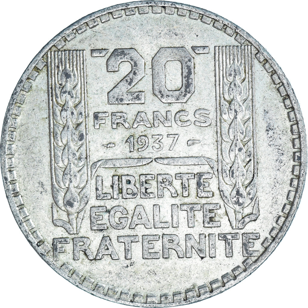 Münze, Frankreich, Turin, 20 Francs, 1937, Paris, SS, Silber, KM:879
