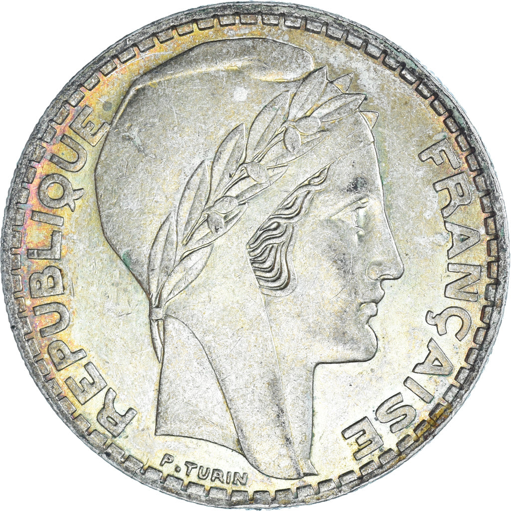 Moneda, Francia, Turin, 20 Francs, 1937, Paris, EBC, Plata, KM:879, Gadoury:852