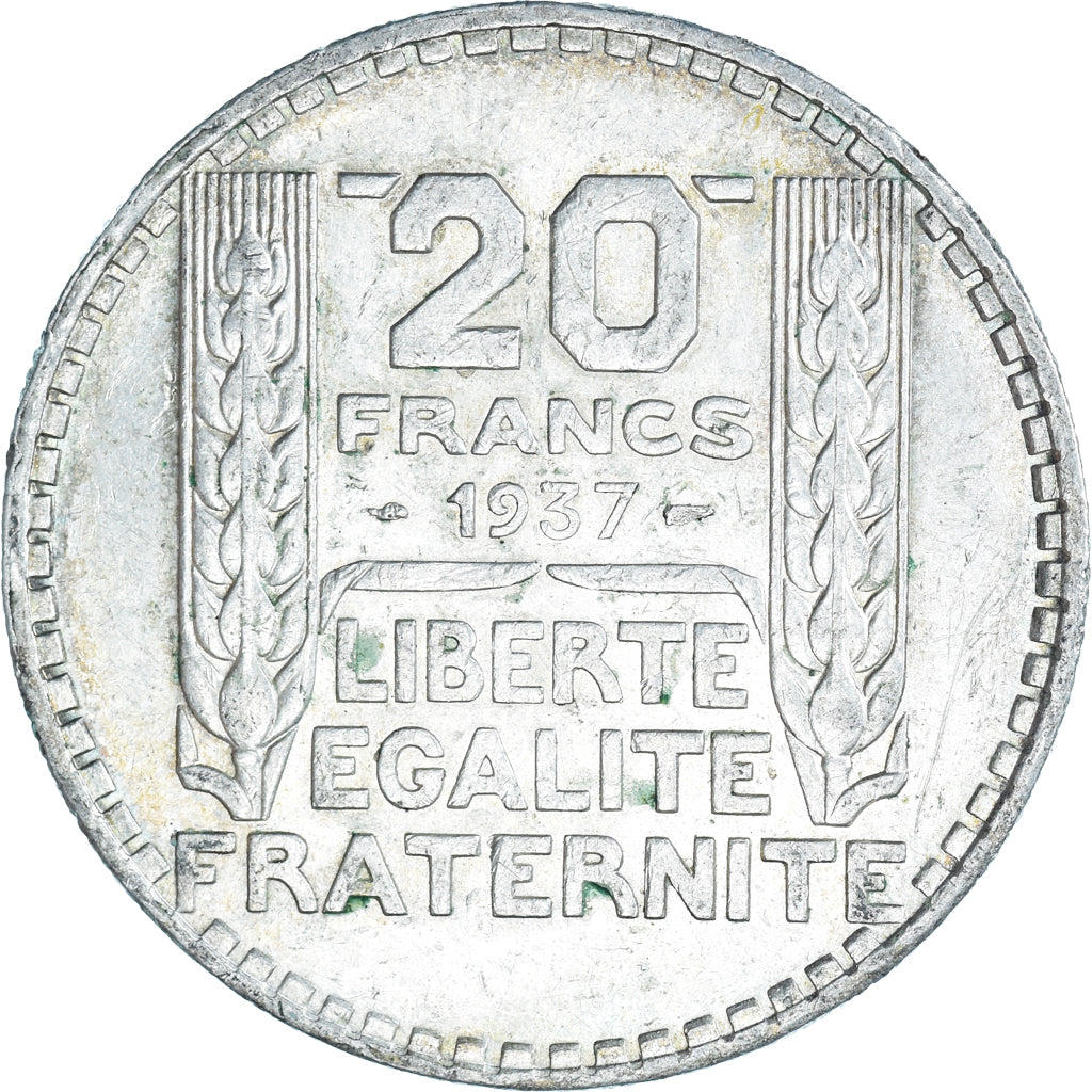 Moneda, Francia, Turin, 20 Francs, 1937, Paris, EBC, Plata, KM:879, Gadoury:852