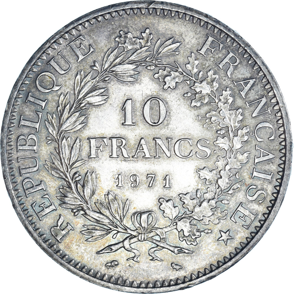 Coin, France, Hercule, 10 Francs, 1971, Paris, MS(60-62), Silver, KM:932