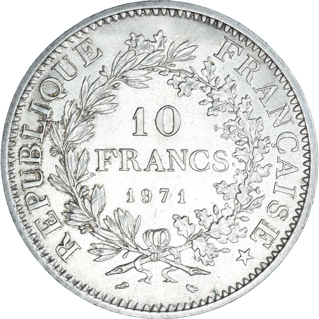 Coin, France, Hercule, 10 Francs, 1971, Paris, MS(60-62), Silver, KM:932