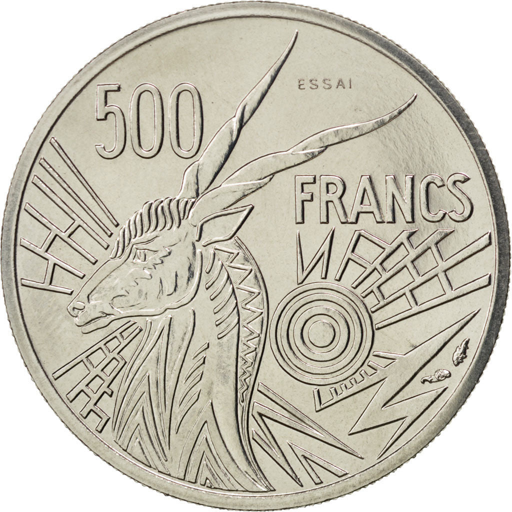 CENTRAL AFRICAN STATES, 500 Francs, 1976, Paris, KM #E9, MS(63), Nickel, 9.04