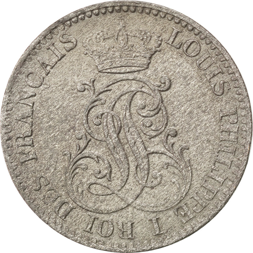 FRENCH GUIANA, 10 Centimes, 1846, Paris, KM #A2, AU(50-53), Billon, Lecompte...