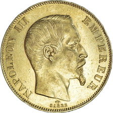 Moneta, Francja, Napoleon III, 50 Francs, 1858, Paris, AU(50-53), Złoto
