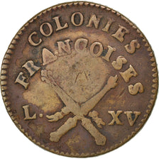 GUADELOUPE, 3 Sols 9 Deniers, 1793, KM #1, EF(40-45), Bronze, Lecompte #4, 11.72