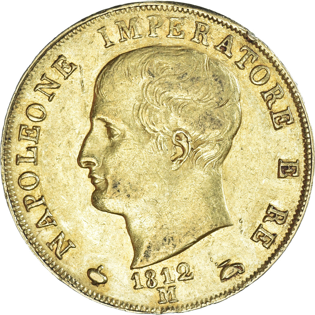 Moneta, STATI ITALIANI, KINGDOM OF NAPOLEON, Napoleon I, 40 Lire, 1812, Milan