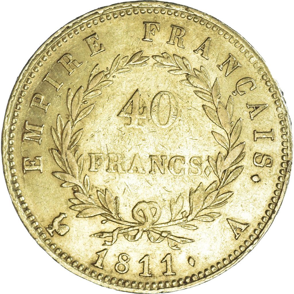 Moneta, Francja, Napoléon I, 40 Francs, 1811, Paris, EF(40-45), Złoto