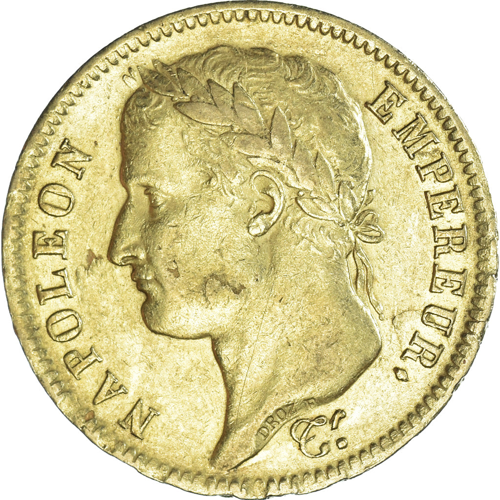 Moeda, França, Napoléon I, 40 Francs, 1813, Paris, EF(40-45), Dourado
