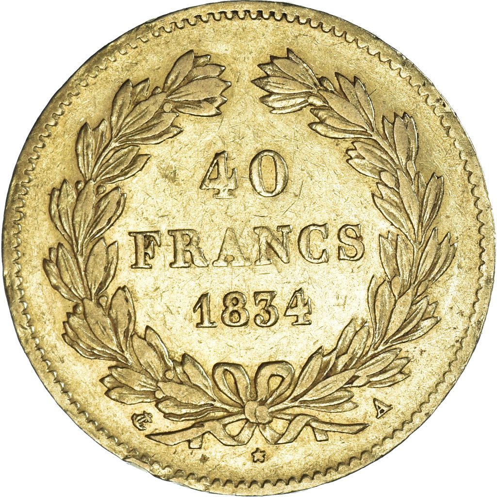 Coin, France, Louis-Philippe, 40 Francs, 1834, Paris, EF(40-45), Gold, KM:747.1