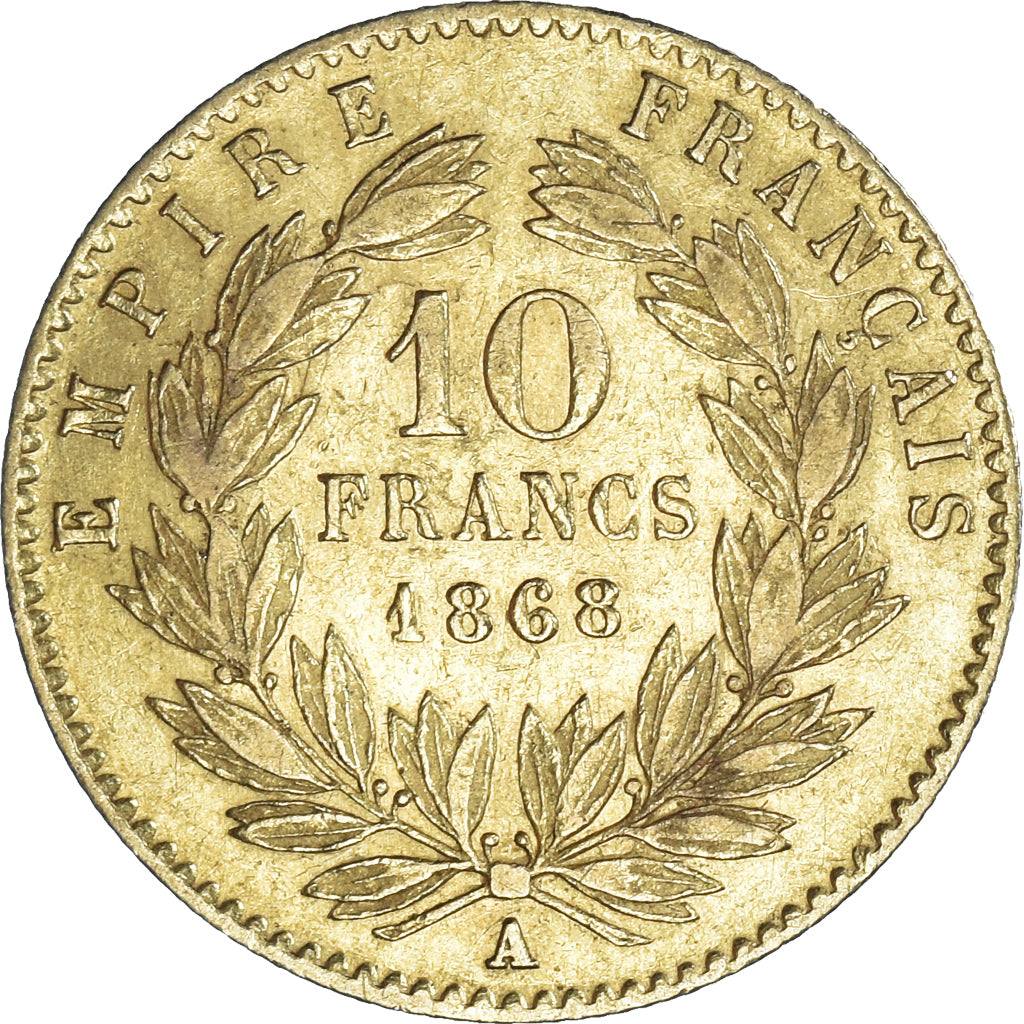 Coin, France, Napoléon III, 10 Francs, 1868, Paris, EF(40-45), Gold, KM:800.1