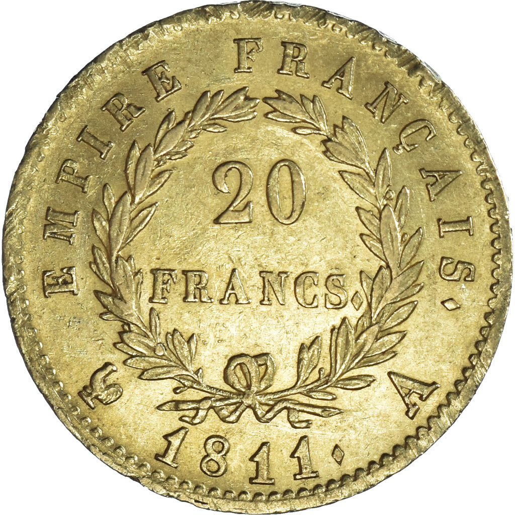 Moneta, Francia, Napoléon I, 20 Francs, 1811, Paris, BB+, Oro, KM:695.1