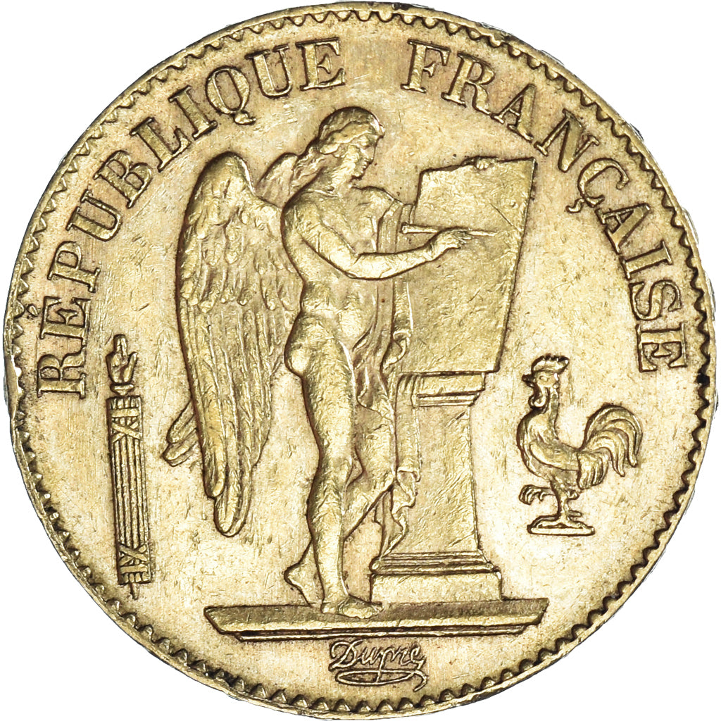 Moneda, Francia, Génie, 20 Francs, 1891, Paris, MBC+, Oro, KM:825, Gadoury:1063
