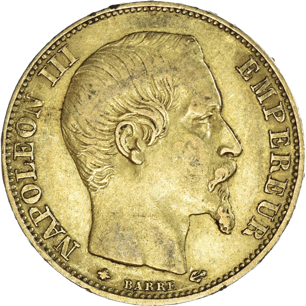Moneta, Francja, Napoleon III, Napoléon III, 20 Francs, 1860/50, Strasbourg