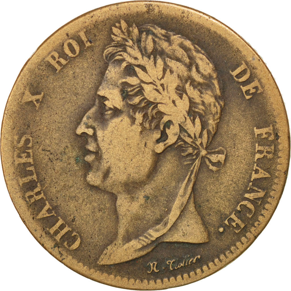 Colonies Françaises, Charles X, 5 Centimes 1827 H, KM 10.2