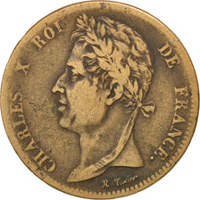 Colonie francesi, Charles X, 5 Centimes, 1827, La Rochelle, MB, Bronzo, KM:10.2