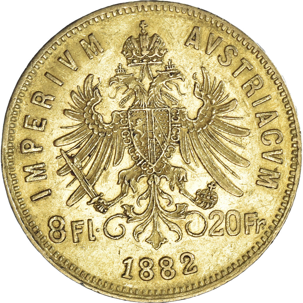 Moneta, Austria, Franz Joseph I, 8 Florins-20 Francs, 1882, BB+, Oro, KM:2269