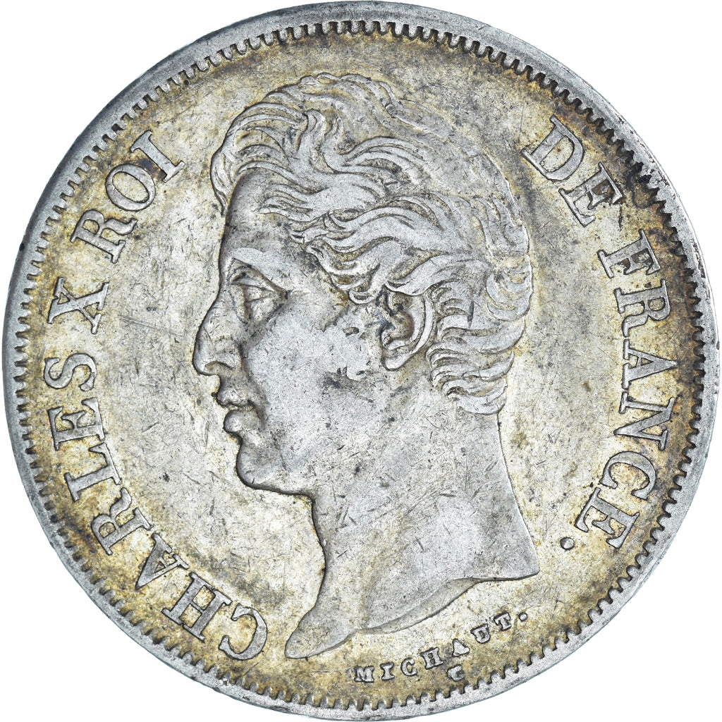 Moneta, Francia, Charles X, 5 Francs, 1828, Lille, BB, Argento, KM:728.13