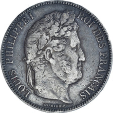 Coin, France, Louis-Philippe, 5 Francs, 1842, Rouen, VF(30-35), Silver