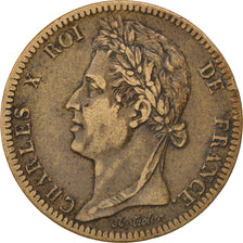 FRENCH COLONIES, 10 Centimes, 1828, Paris, KM #11.1, VF(30-35), Bronze,...