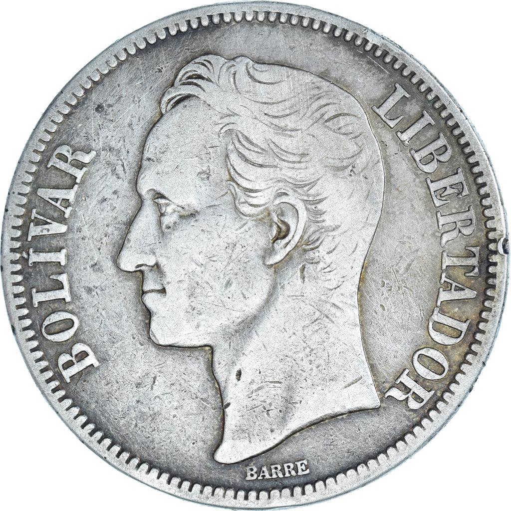 Monnaie, Venezuela, Gram 25, 5 Bolivares, 1935, TB+, Argent, KM:24.2