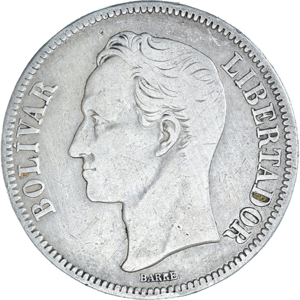 Monnaie, Venezuela, Gram 25, 5 Bolivares, 1936, TB+, Argent, KM:24.2