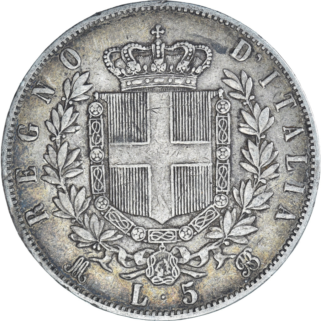 Coin, Italy, Vittorio Emanuele II, 5 Lire, 1869, Milan, VF(30-35), Silver