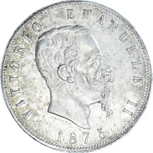 Monnaie, Italie, Vittorio Emanuele II, 5 Lire, 1875, Milan, TTB+, Argent, KM:8.3