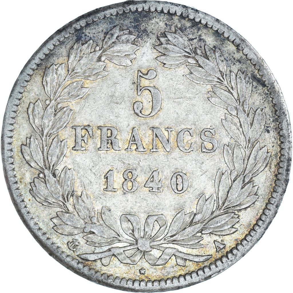 Münze, Frankreich, Louis-Philippe, 5 Francs, 1840, Paris, S+, Silber, KM:749.1