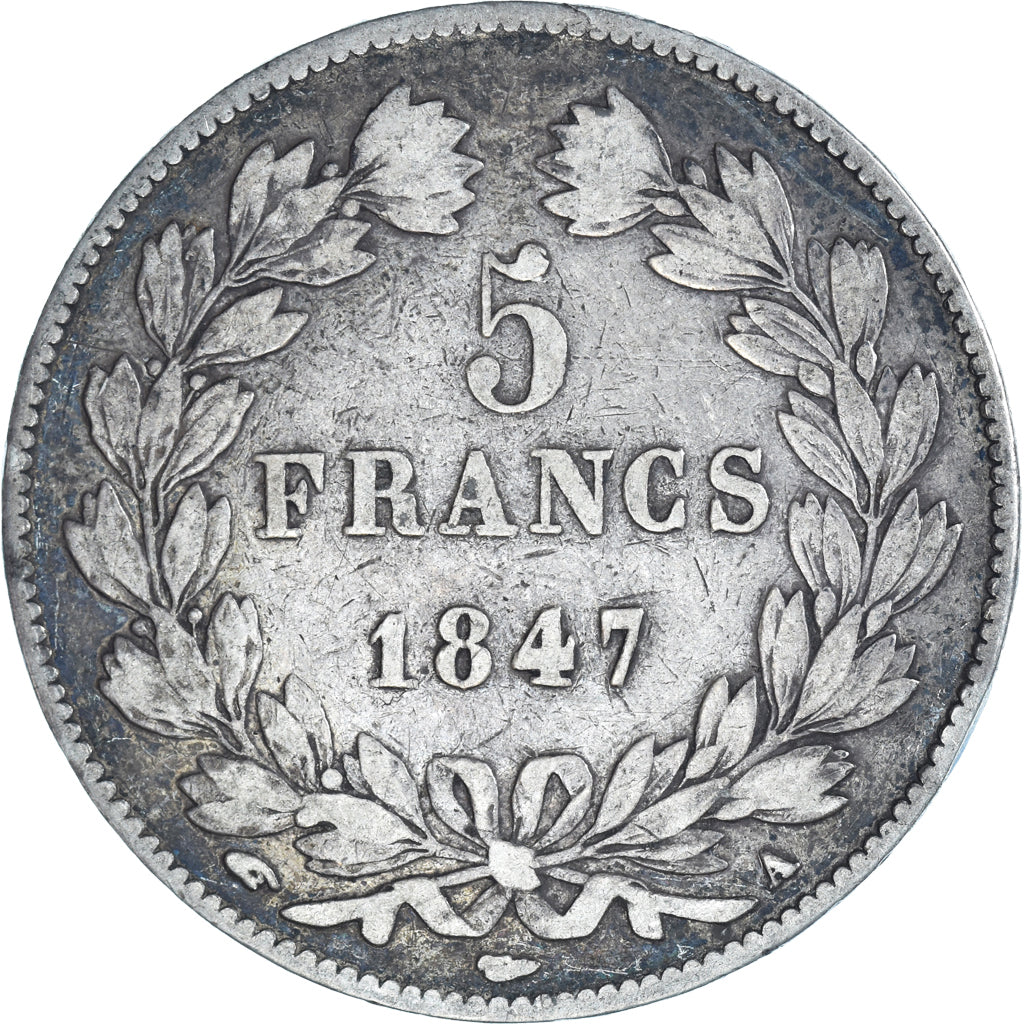 Coin, France, Louis-Philippe, 5 Francs, 1847, Paris, VF(20-25), Silver