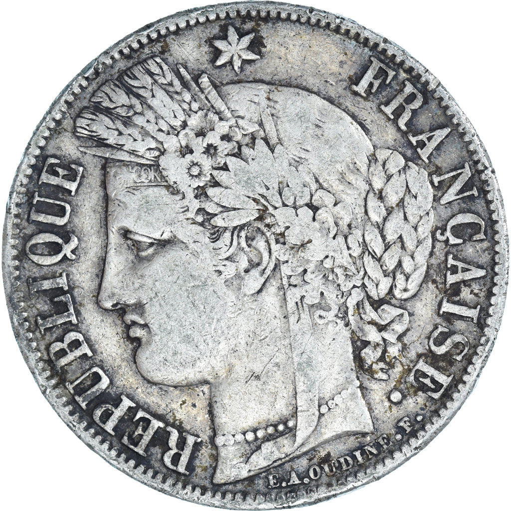 Coin, France, Cérès, 5 Francs, 1851, Paris, VF(30-35), Silver, KM:761.1