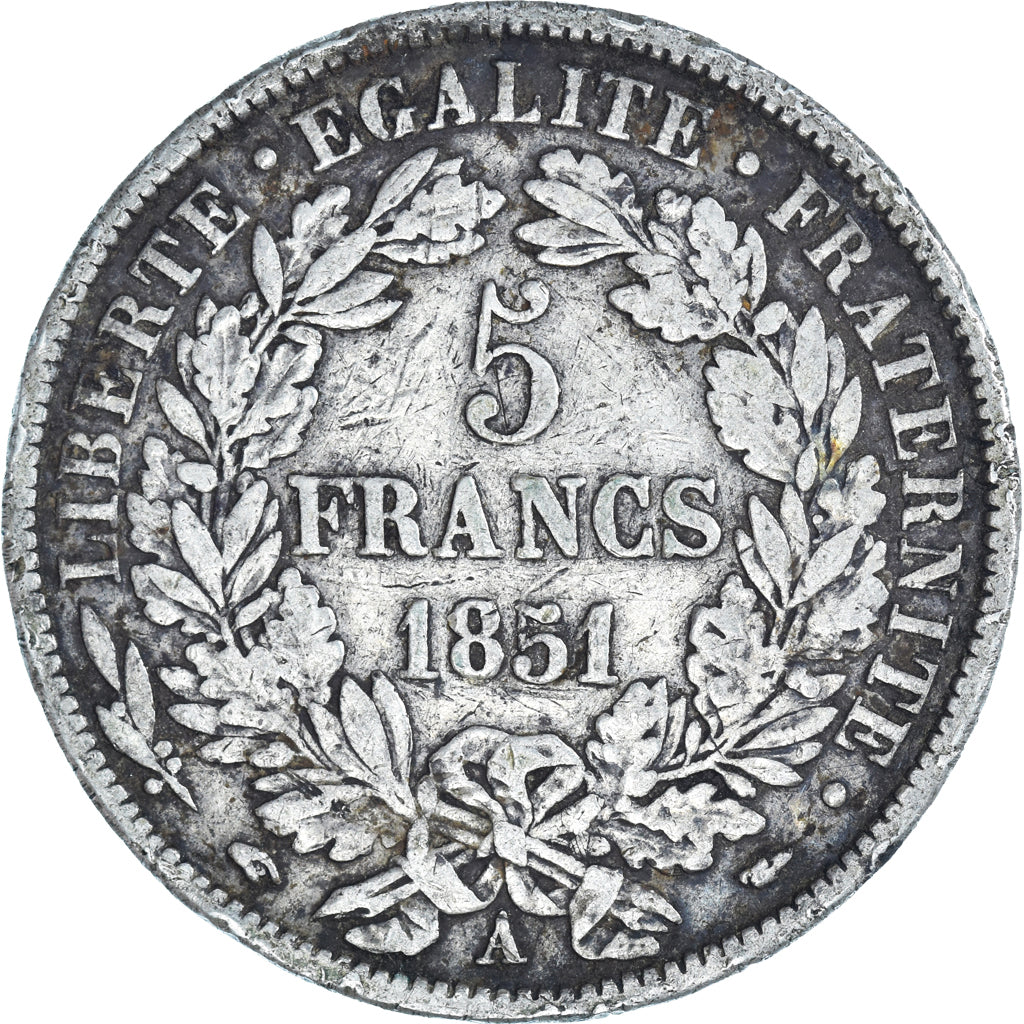 Coin, France, Cérès, 5 Francs, 1851, Paris, VF(30-35), Silver, KM:761.1