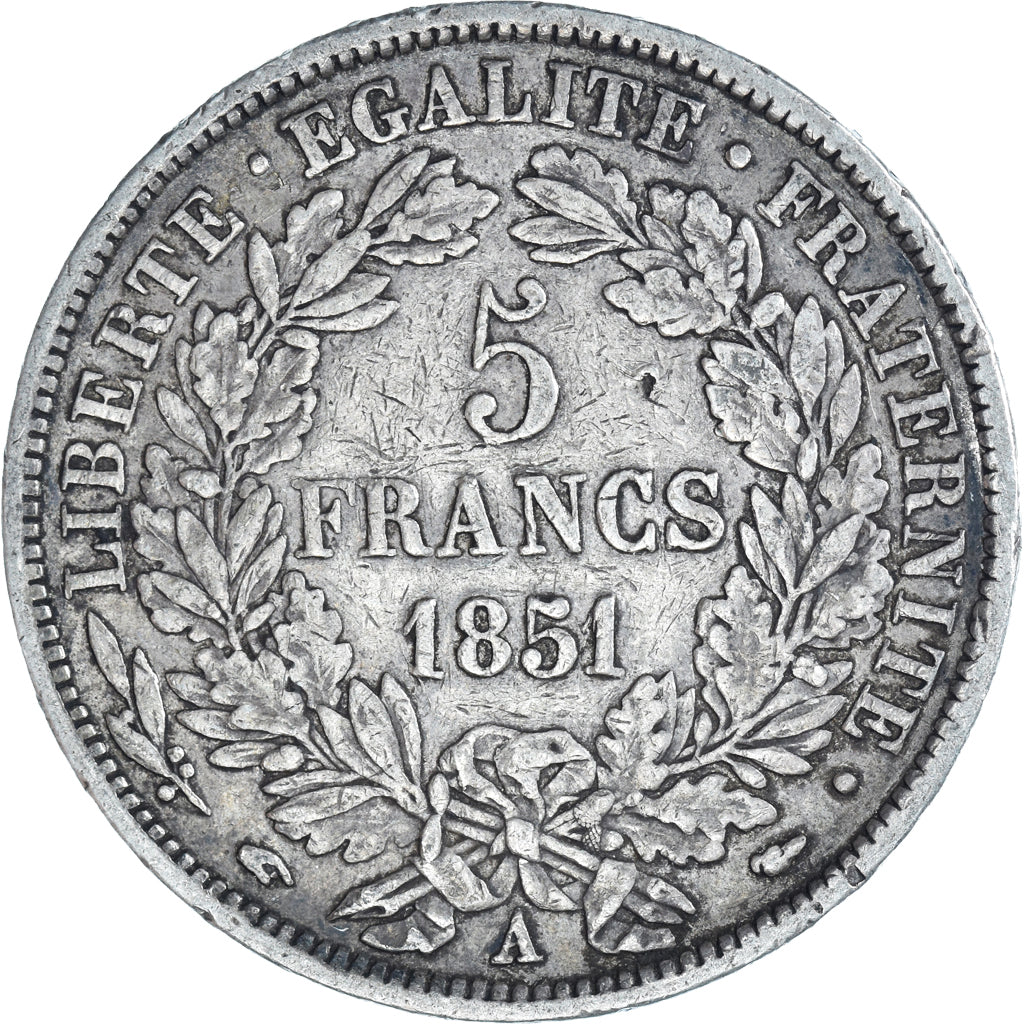 Coin, France, Cérès, 5 Francs, 1851, Paris, VF(30-35), Silver, KM:761.1