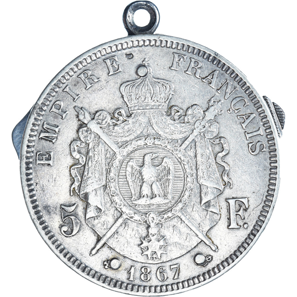 Monnaie, France, Napoléon III, 5 Francs, 1867, Strasbourg, ELOI PERNET, TTB