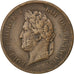 FRENCH COLONIES, 5 Centimes, 1841, Paris, KM #12, VF(30-35), Bronze, Lecompte...
