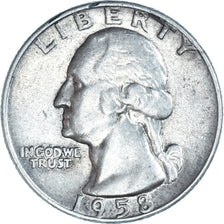 Coin, United States, Washington Quarter, Quarter, 1958, U.S. Mint, Denver