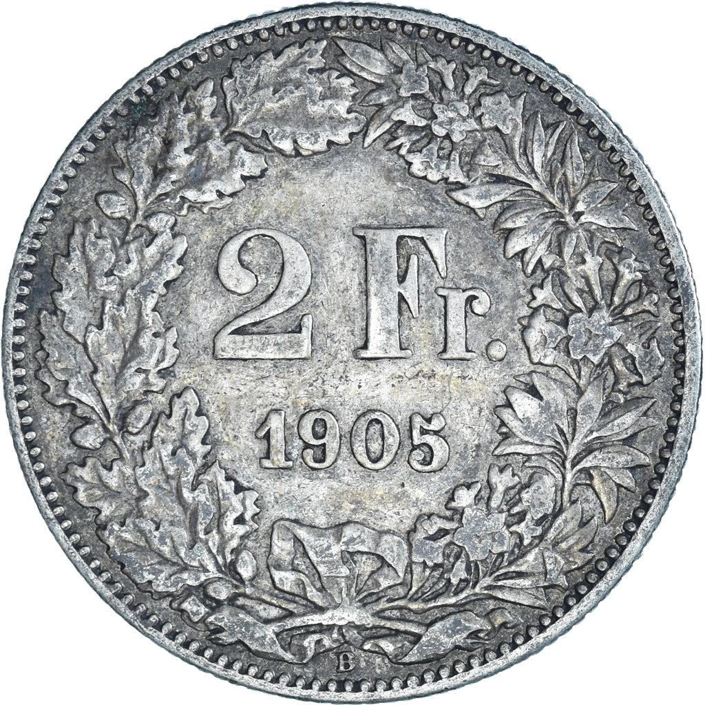 Moneta, Svizzera, 2 Francs, 1905, Bern, MB+, Argento, KM:21