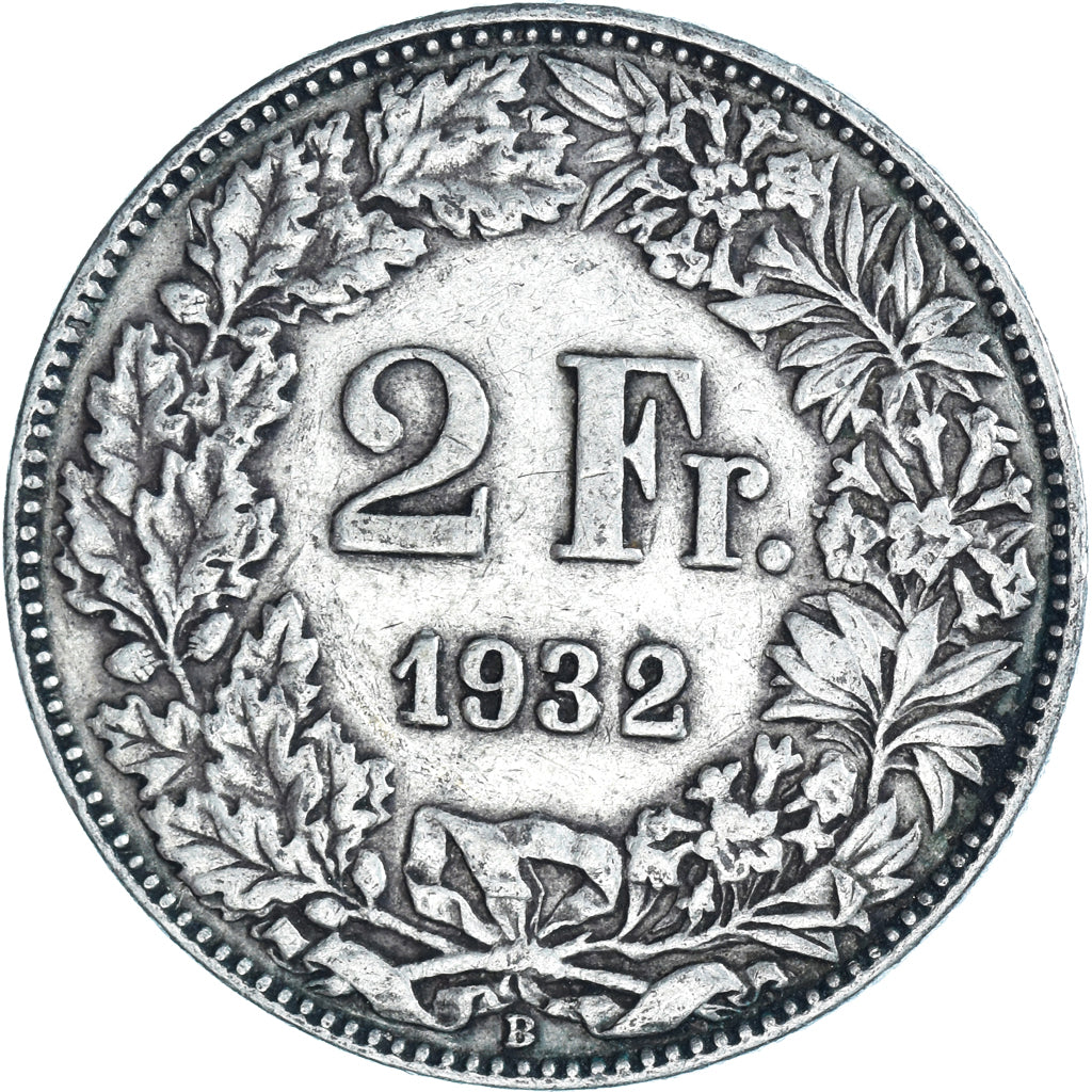 Moneta, Svizzera, 2 Francs, 1932, Bern, MB+, Argento, KM:21