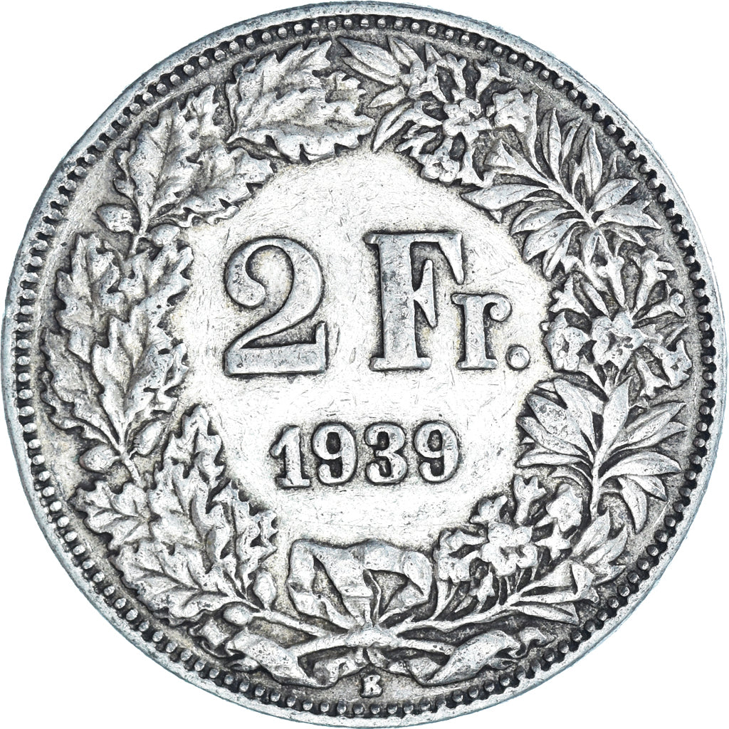 Moneta, Svizzera, 2 Francs, 1939, Bern, MB+, Argento, KM:21