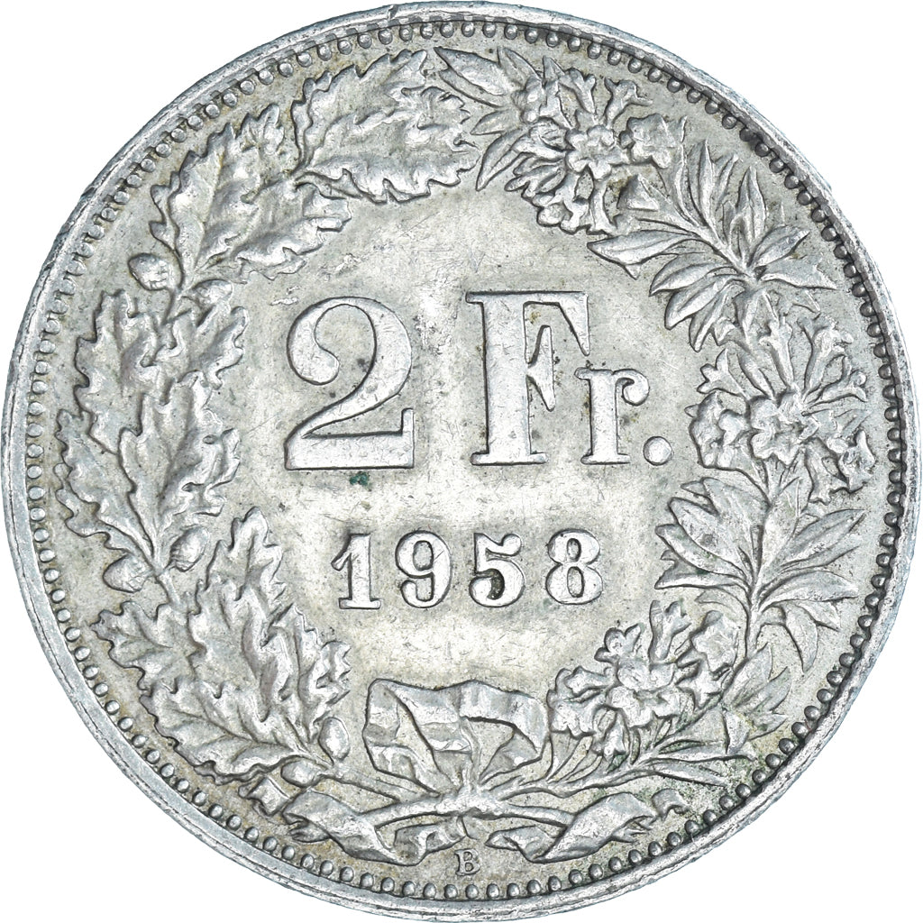 Moneta, Svizzera, 2 Francs, 1958, Bern, BB, Argento, KM:21