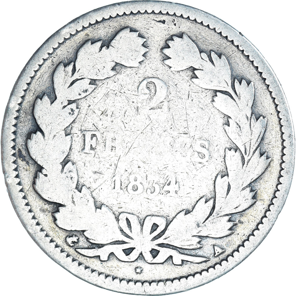 Moneda, Francia, Louis-Philippe, 2 Francs, 1834, Paris, BC, Plata, KM:743.1