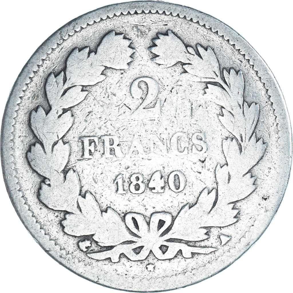Münze, Frankreich, Louis-Philippe, 2 Francs, 1840, Paris, SGE+, Silber