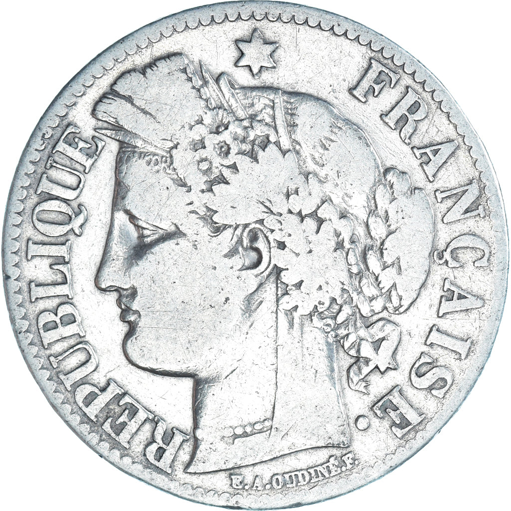 Münze, Frankreich, Cérès, 2 Francs, 1870, Paris, S, Silber, KM:817.1