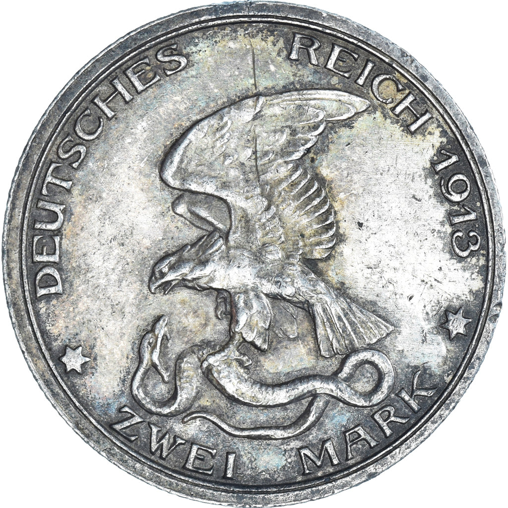 Coin, German States, PRUSSIA, Wilhelm II, 2 Mark, 1913, Berlin, AU(50-53)