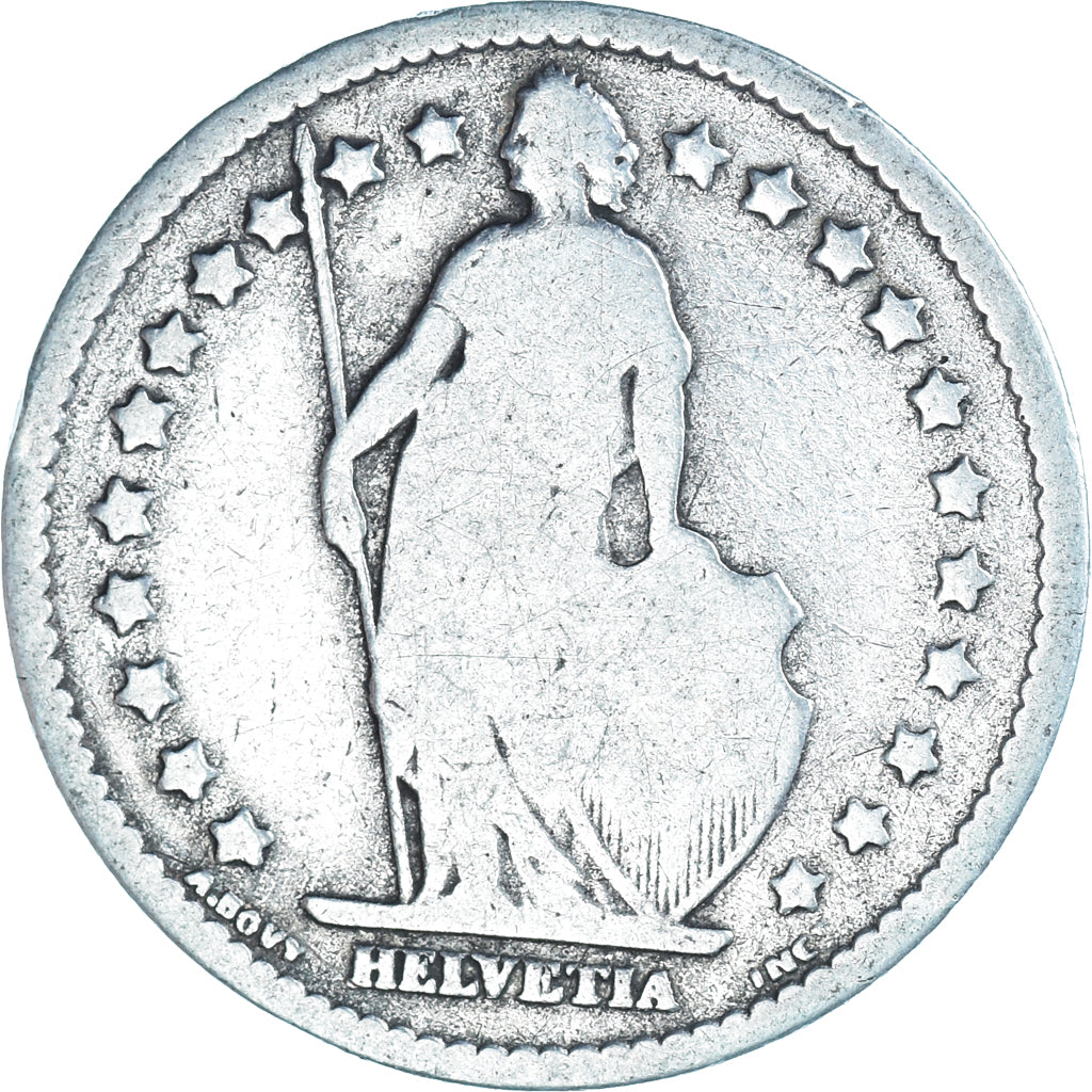 Coin, Switzerland, Franc, 1877, Bern, F(12-15), Silver, KM:24