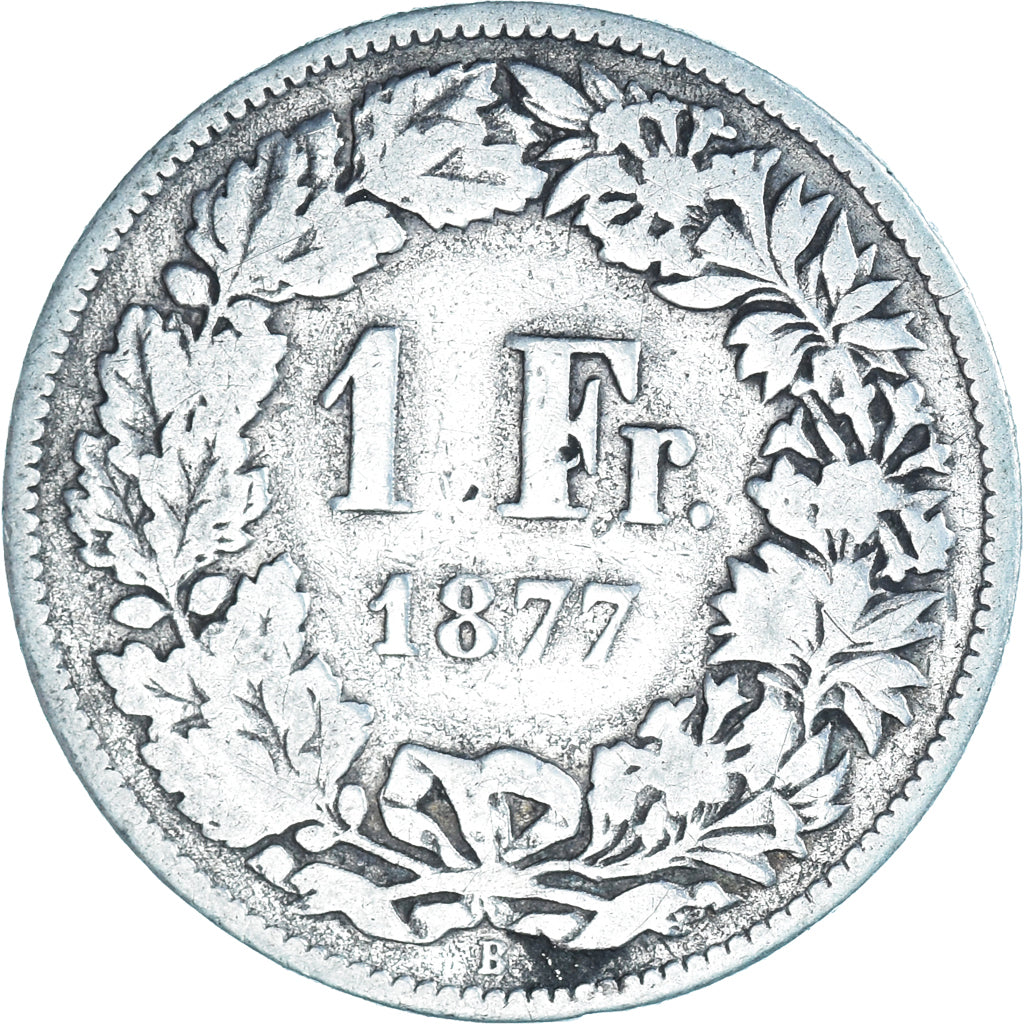Coin, Switzerland, Franc, 1877, Bern, F(12-15), Silver, KM:24
