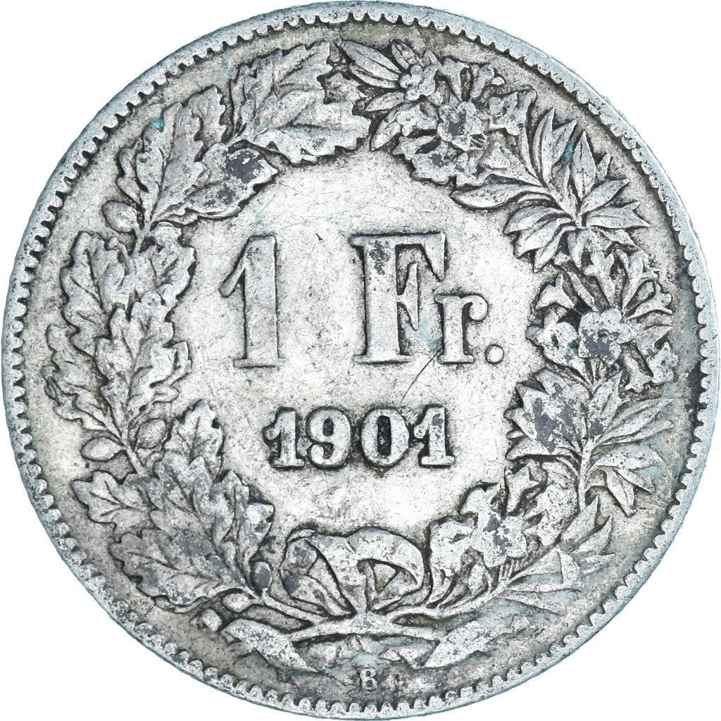 Moneta, Svizzera, Franc, 1901, Bern, MB, Argento, KM:24