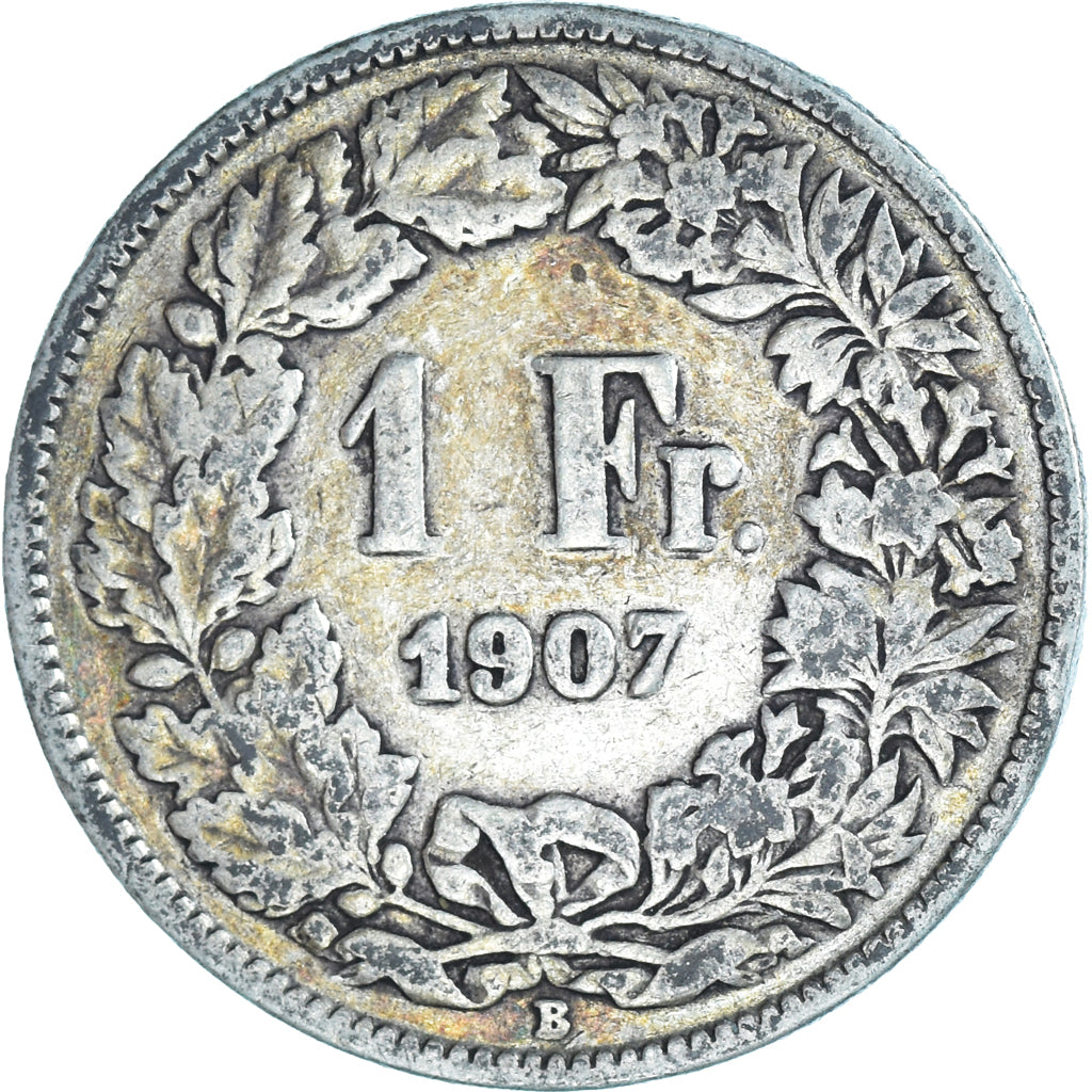 Monnaie, Suisse, Franc, 1907, Bern, TB, Argent, KM:24