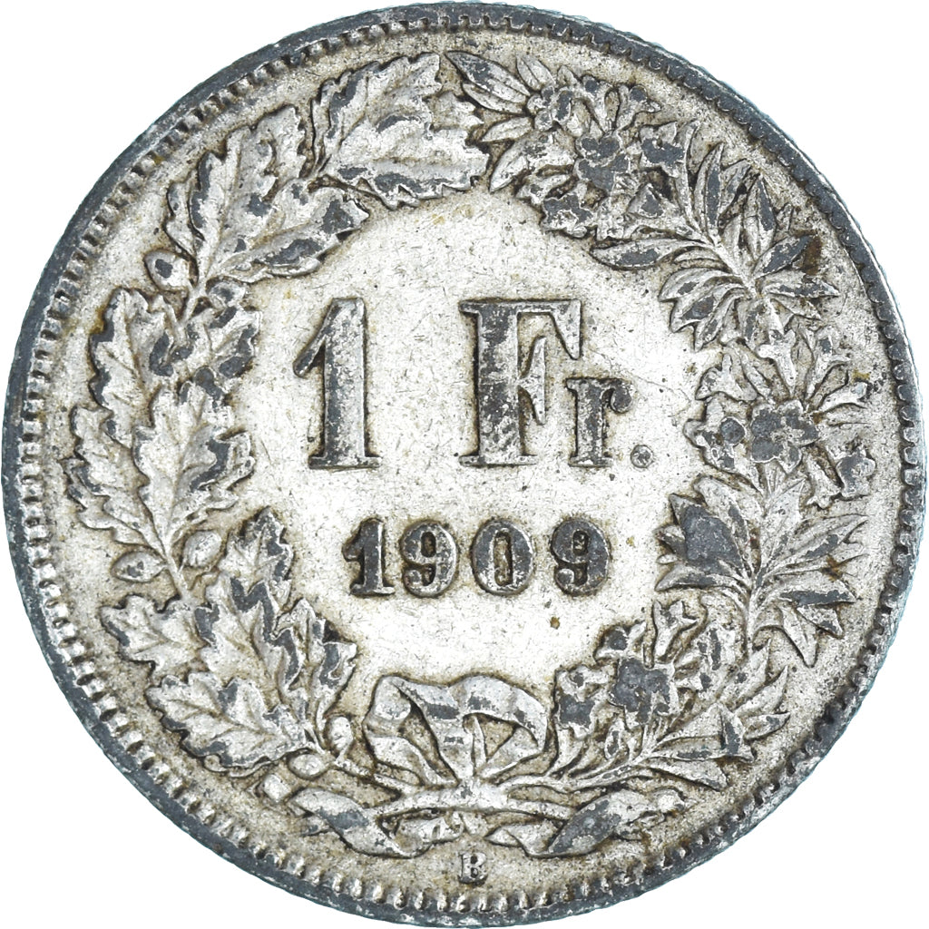 Moneta, Svizzera, Franc, 1909, Bern, MB+, Argento, KM:24